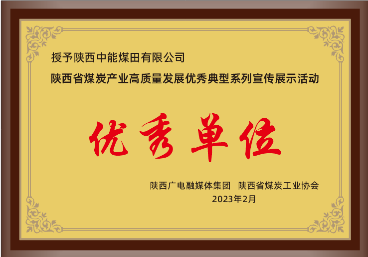 26.2023年，被陕西广电融媒体集团 陕西省煤炭工业协会授予荣获陕西省煤炭产业高质量发展优秀典型系列宣传展示活动优秀单位；.png